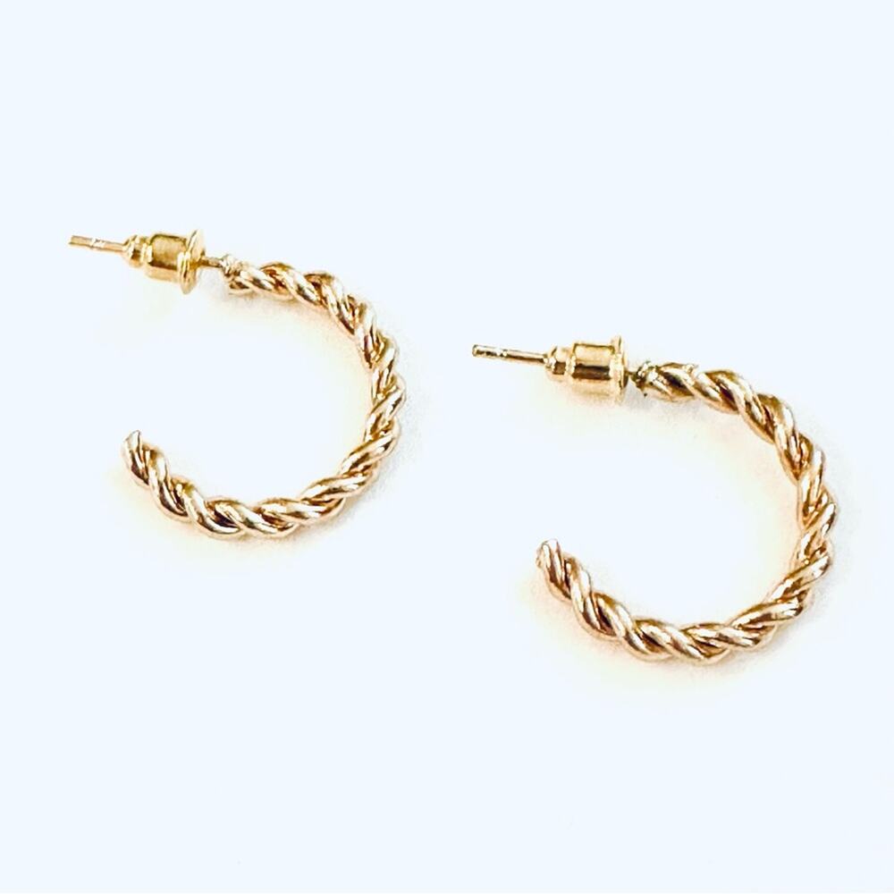 Gold Twist Hoop Earrings
